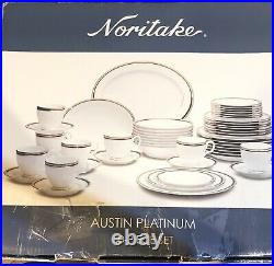 Noritake Austin Platinum 50-Piece Dinnerware Set Service for 8