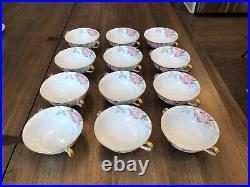 Noritake Azalea Flat Cream Soup Bowls with Handles 19322 Old Red Stamp SET OF 12