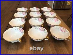 Noritake Azalea Flat Cream Soup Bowls with Handles 19322 Old Red Stamp SET OF 12