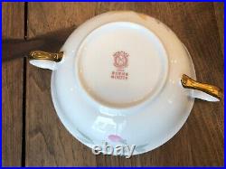 Noritake Azalea Flat Cream Soup Bowls with Handles 19322 Old Red Stamp SET OF 12