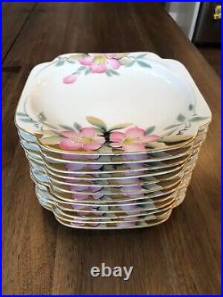 Noritake Azalea Square Salad Plates 7 5/8 19322 Red Stamp RARE SET OF 12