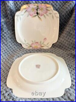 Noritake Azalea Square Salad Plates 7 5/8 19322 Red Stamp RARE SET OF 9