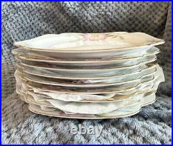Noritake Azalea Square Salad Plates 7 5/8 19322 Red Stamp RARE SET OF 9