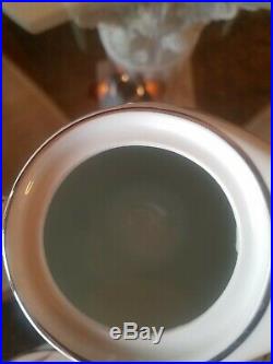 Noritake Bambina Japan China Coffee / Tea Pot Sugar Creamer Set Silver Platinum