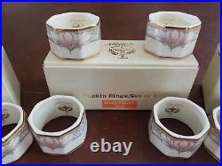 Noritake Barrymore Bone China Napkin Rings Set of 12 with Boxes