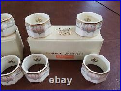 Noritake Barrymore Bone China Napkin Rings Set of 12 with Boxes