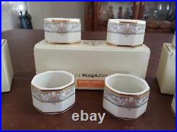 Noritake Barrymore Bone China Napkin Rings Set of 12 with Boxes