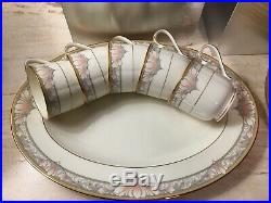 Noritake Barrymore Porcelain China Dinnerware Set Lot Pink 35pc Coffee Pot Plate