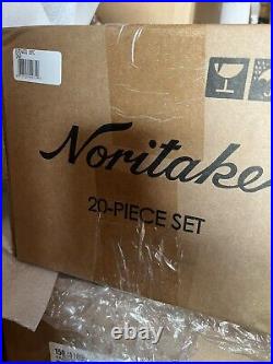 Noritake Birchwood 19 Pieces Dinnerware Set Platinum Trim $499