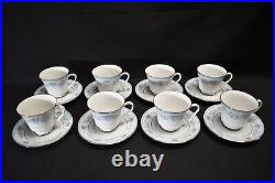 Noritake Blue Hill 2482 Plates Cups Five Piece Place Settings for 8 (40 Pieces)