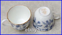 Noritake Blue Sorrentino Bone China Cup Set Of Saucers Cake Plate With Ears Pres