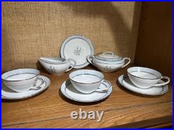 Noritake Bluebell #5558 China 3 Tea Cups, 4 Saucers, 1 Creamer, & 1 Sugar Bowl