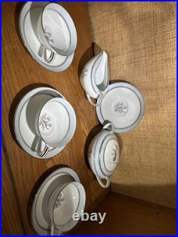 Noritake Bluebell #5558 China 3 Tea Cups, 4 Saucers, 1 Creamer, & 1 Sugar Bowl