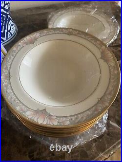 Noritake Bone China 9737 Barrymore Eleven Rim Soup/pasta Bowls