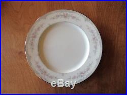 Noritake Bone China Ivory SHENANDOAH 9729 Set of 4 Dinner Plates 10 5/8 Pink A