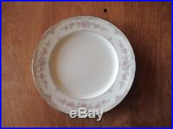 Noritake Bone China Ivory SHENANDOAH 9729 Set of 4 Dinner Plates 10 5/8 Pink A