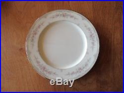 Noritake Bone China Ivory SHENANDOAH 9729 Set of 4 Dinner Plates 10 5/8 Pink B