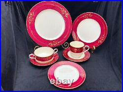 Noritake Bone China Ruby Garland Pattern 7-Piece Place Settings