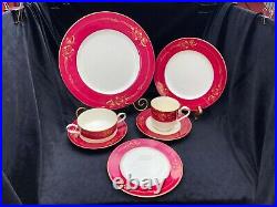 Noritake Bone China Ruby Garland Pattern 7-Piece Place Settings