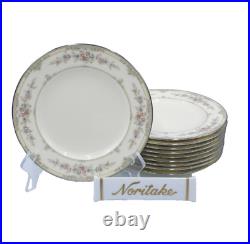 Noritake Bone China SHENANDOAH Set/10 Salad Plates MINT Platinum Trim