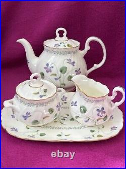 Noritake Bone China VIOLET DREAM 9906 SIX Piece TEA SET BEAUTIFUL CONDITION