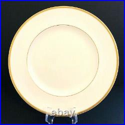 Noritake Bone China WHITE Palace DINNER PLATES 4753 Set of 4 GOLD Trim MINT