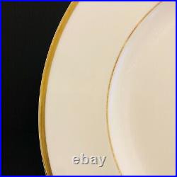 Noritake Bone China WHITE Palace DINNER PLATES 4753 Set of 4 GOLD Trim NEW