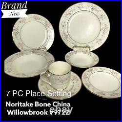 Noritake Bone China Willowbrook 7 PC Setting Japan Cream Floral Gold #9722 (NEW)