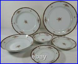 Noritake Bordeaux China Dinnerware set #3191 Gold trim