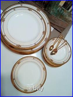 Noritake CHAVOT GOLD Bone China Dinner Salad Bread Plates & Saucer Setting For 4