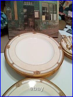 Noritake CHAVOT GOLD Bone China Dinner Salad Bread Plates & Saucer Setting For 4