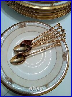 Noritake CHAVOT GOLD Bone China Dinner Salad Bread Plates & Saucer Setting For 4