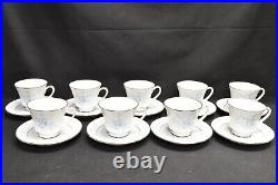 Noritake Carolyn 2693 Bread Butter Salad Plates Cups & Saucers 38 Pieces Total