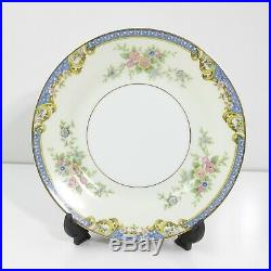 Noritake Casino China Porcelain Gold Trim Floral Set Of 5 Soup Bowls With Plates