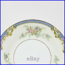 Noritake Casino China Porcelain Gold Trim Floral Set Of 5 Soup Bowls With Plates