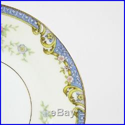 Noritake Casino China Porcelain Gold Trim Floral Set Of 5 Soup Bowls With Plates