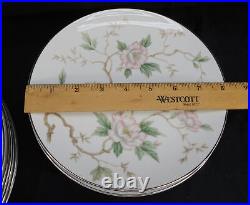 Noritake Chatham 5502 China 40-Piece Set Seating 8 Pink Flowers Platinum Trim