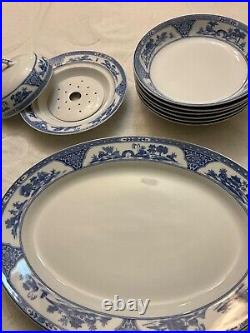 Noritake China 16033 Blue Oriental Royal Sometuke Nippon Set of 12 pieces