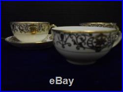Noritake China 16034 Gold Flowers & Scroll on Cream Tea Set with Plates 16 pcs