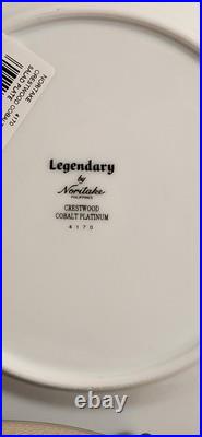 Noritake China 4170 Crestwood Cobalt Platinum Set of 6 Salad Plates 8¼ NEW