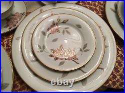 Noritake China #5473 Huge Dinnerware Set 91 Pieces Pink Floral With Gold Trim