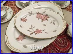 Noritake China #5473 Huge Dinnerware Set 91 Pieces Pink Floral With Gold Trim
