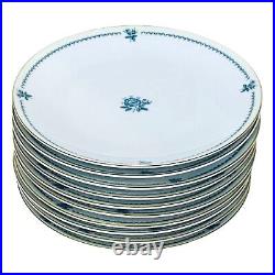 Noritake China BLUE ROSE 6043 Porcelain 8 1/4 Salad Plates Set of 10