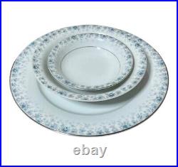 Noritake China Blue Floral Kathleen 6722 Dinnerware Plate Set Lot Of 17 Rare Set