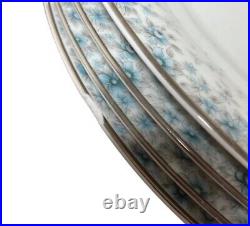 Noritake China Blue Floral Kathleen 6722 Dinnerware Plate Set Lot Of 17 Rare Set