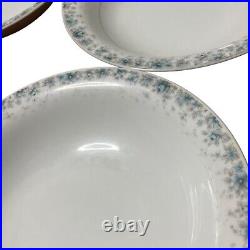 Noritake China Blue Floral Kathleen 6722 Dinnerware Plate Set Lot Of 17 Rare Set