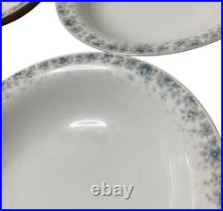 Noritake China Blue Floral Kathleen 6722 Dinnerware Plate Set Lot Of 17 Rare Set