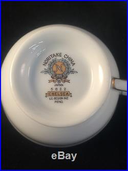 Noritake China Chelsea 5822 Pattern 22 Piece Tea Cup & Saucer Set