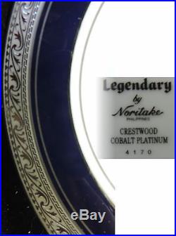 Noritake China Crestwood Cobalt Platinum 20 Piece China Set Service For 4