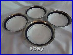 Noritake China Crestwood Cobalt Platinum Set of 4 Coupe Soup Bowls
